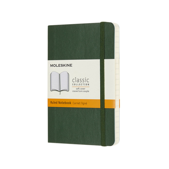 Notitieboek Moleskine pocket 90x140mm lijn soft cover myrtle green