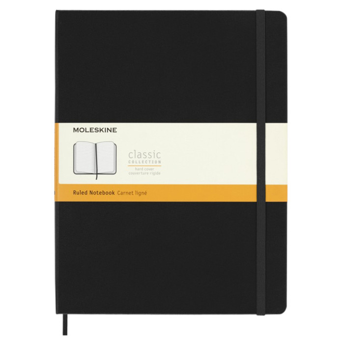 Notitieboek Moleskine XL 190x250mm lijn hard cover zwart