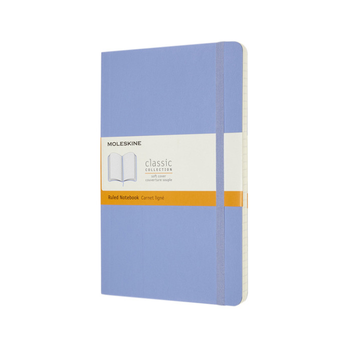 Notitieboek Moleskine large 130x210mm lijn soft cover hydrangea blue