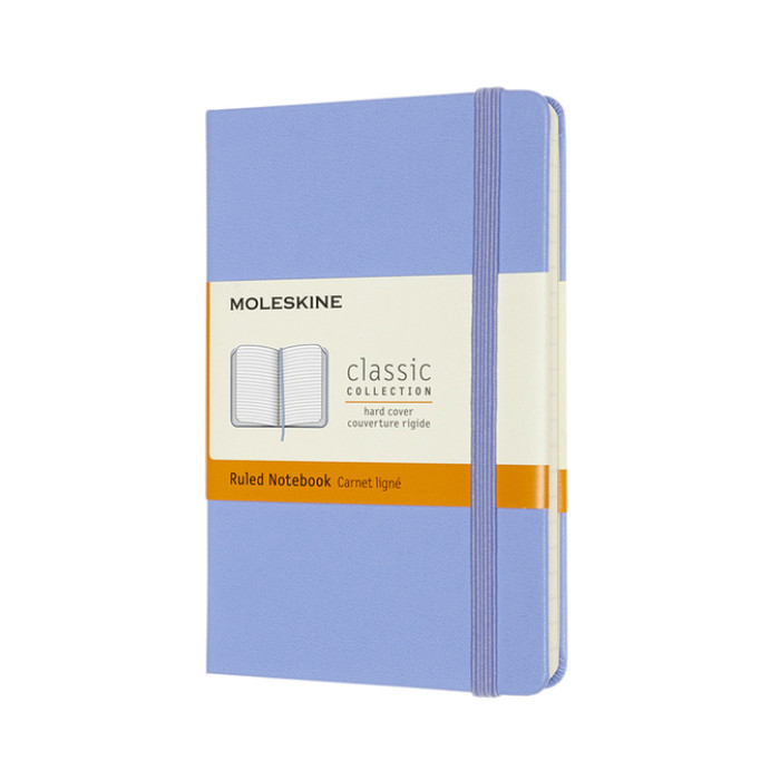 Notitieboek Moleskine pocket 90x140mm lijn hard cover hydrangea blue