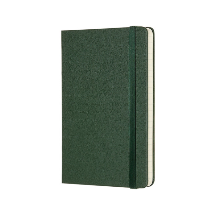 Notitieboek Moleskine pocket 90x140mm ruit 5x5mm hard cover myrtle green