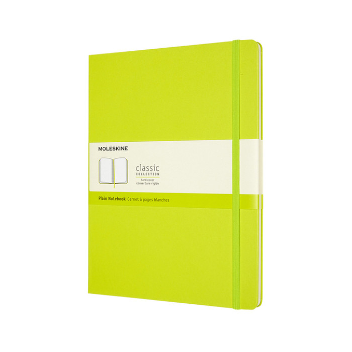 Notitieboek Moleskine XL 190x250mm blanco hard cover lemon green