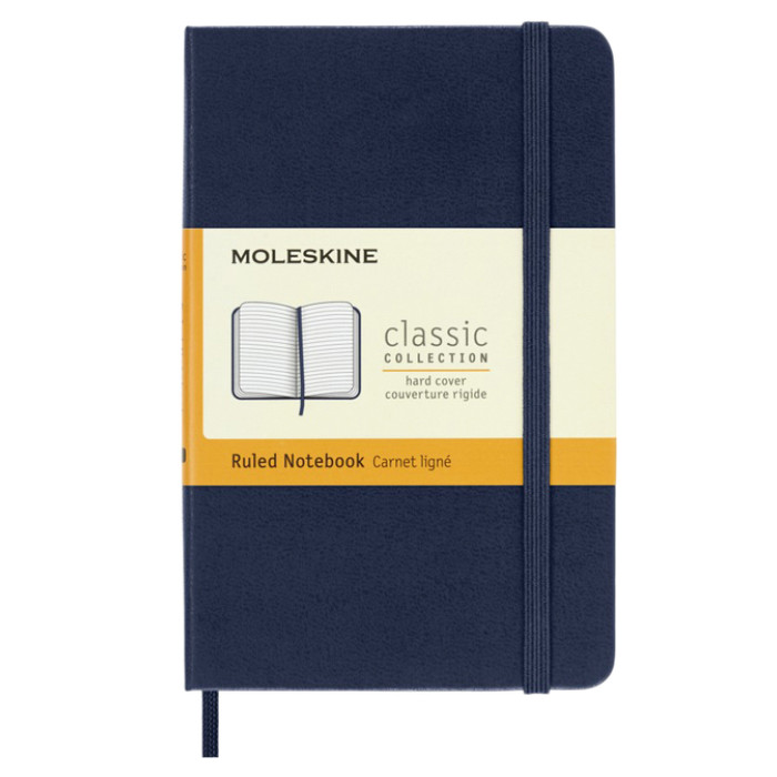 Notitieboek Moleskine pocket 90x140mm lijn hard cover sapphire blue