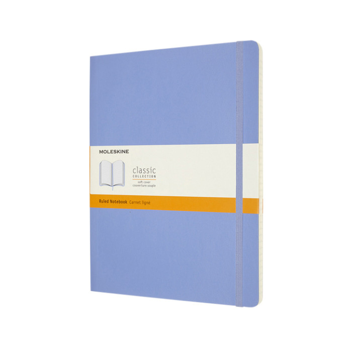 Notitieboek Moleskine XL 190x250mm lijn soft cover hydrangea blue