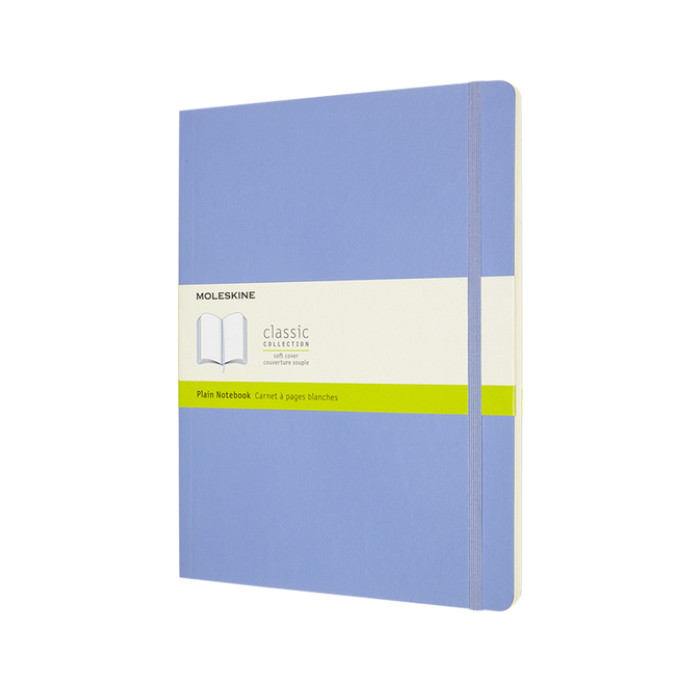 Notitieboek Moleskine XL 190x250mm blanco soft cover hydrangea blue