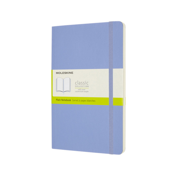 Notitieboek Moleskine large 130x210mm blanco soft cover hydrangea blue