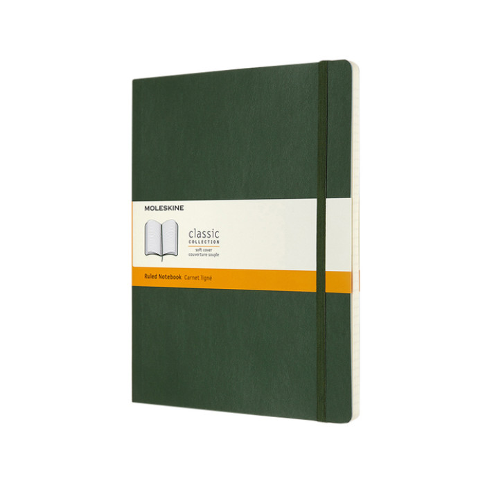 Notitieboek Moleskine XL 190x250mm lijn soft cover myrtle green