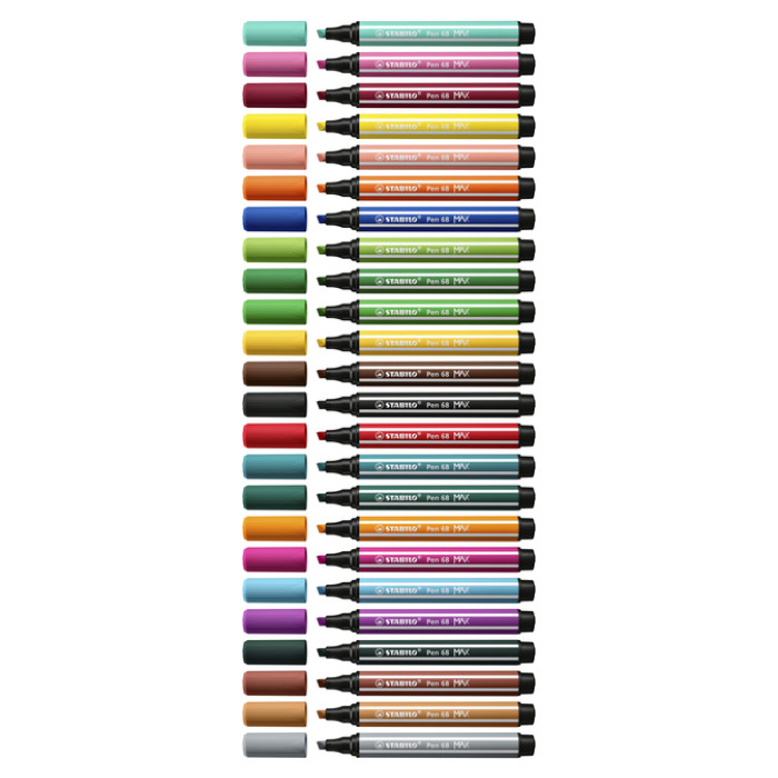 Viltstift STABILO Pen 68 Max Arty assorti etui à 24 stuks