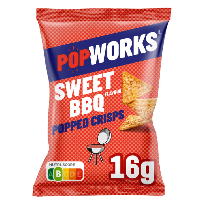 Chips Popworks Sweet BBQ 16gr