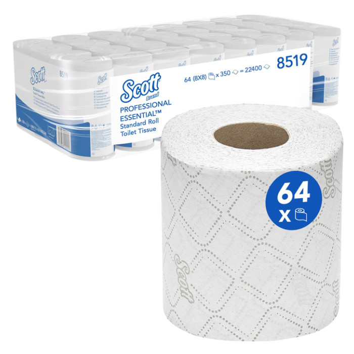 Toiletpapier Scott Essential 2-laags 350 vel wit 8519