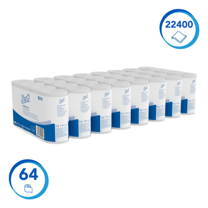 Toiletpapier Scott Essential 2-laags 350 vel wit 8519