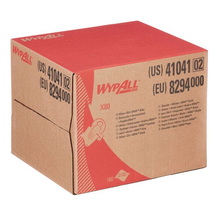 Reinigingsdoek WypAll X80 dispenserdoos 1-laags 160 vel blauw 8294