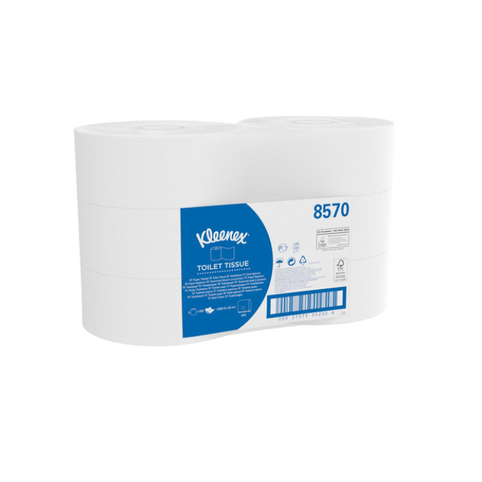Toiletpapier Kleenex jumbo 2-laags 190m wit 8570