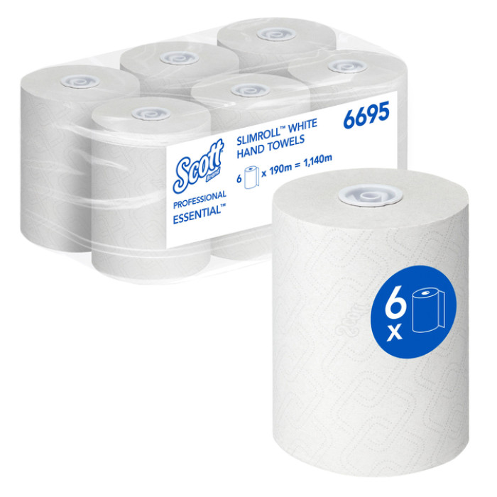 Handdoekrol Scott Essential Slimroll 1-laags 190m wit 6695