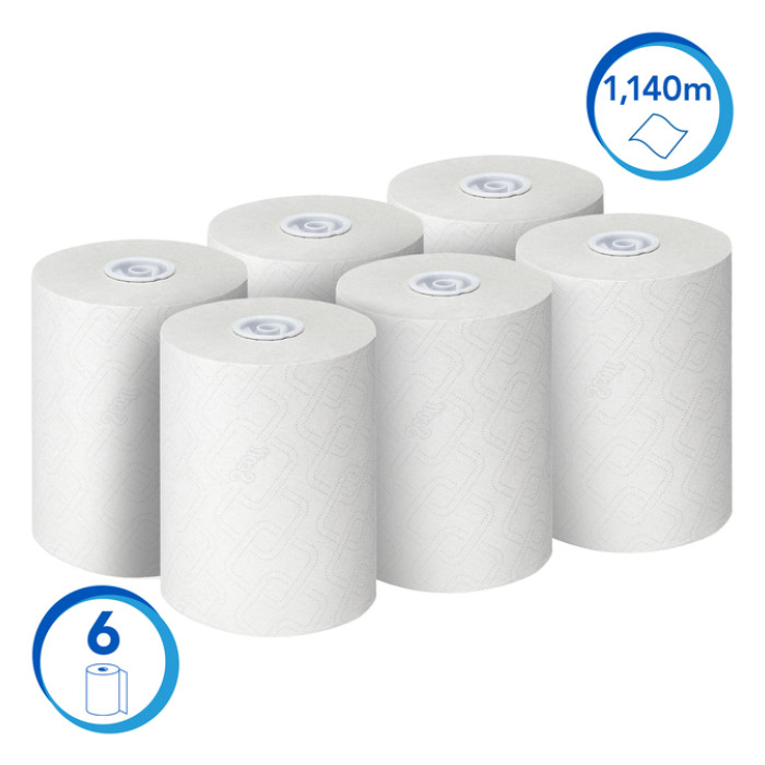Handdoekrol Scott Essential Slimroll 1-laags 190m wit 6695