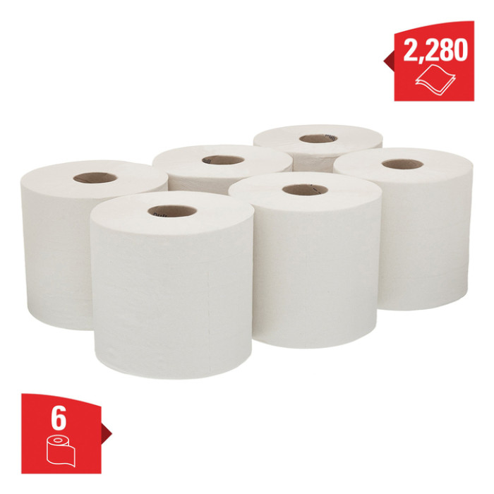 Poetspapier WypAll L20 2-laags 380 vel wit 7303