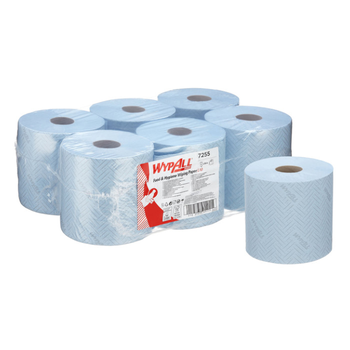 Poetspapier WypAll L10 1-laags 800 vel blauw 7255