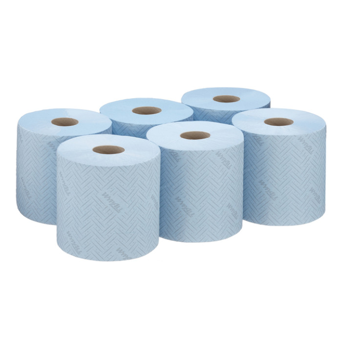 Poetspapier WypAll L10 1-laags 800 vel blauw 7255