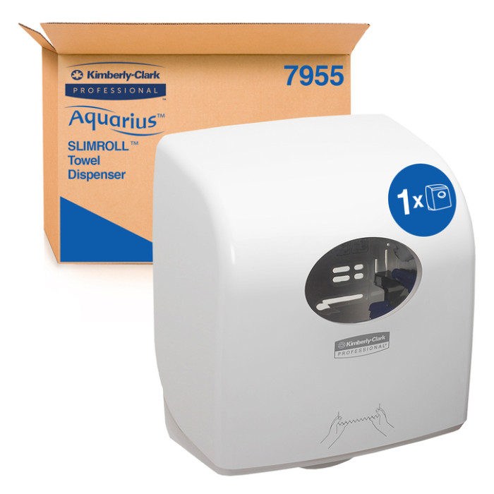Handdoekroldispenser Kimberly Clark Aquarius Slimroll wit 7955