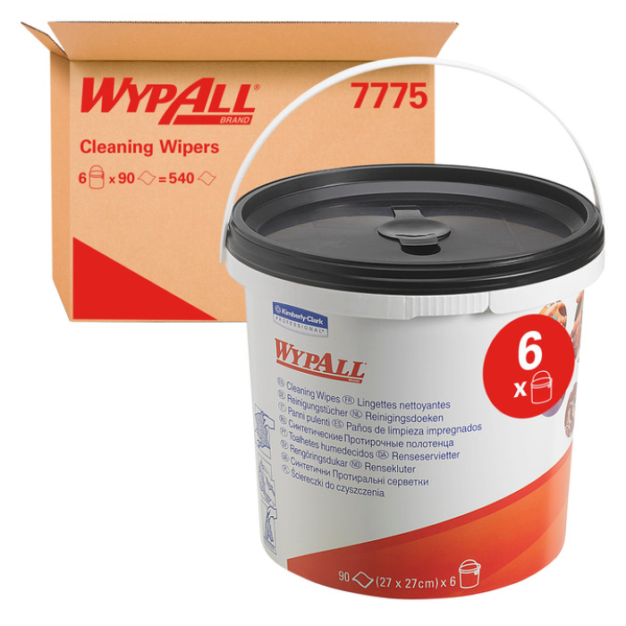 Reinigingsdoek WypAll emmer 1-laags 6x90 vel groen 7775