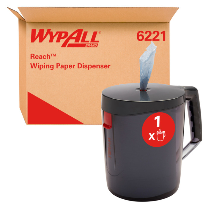 Poetspapierdispenser WypAll L10 Reach draagbare dispenser zwart 6221
