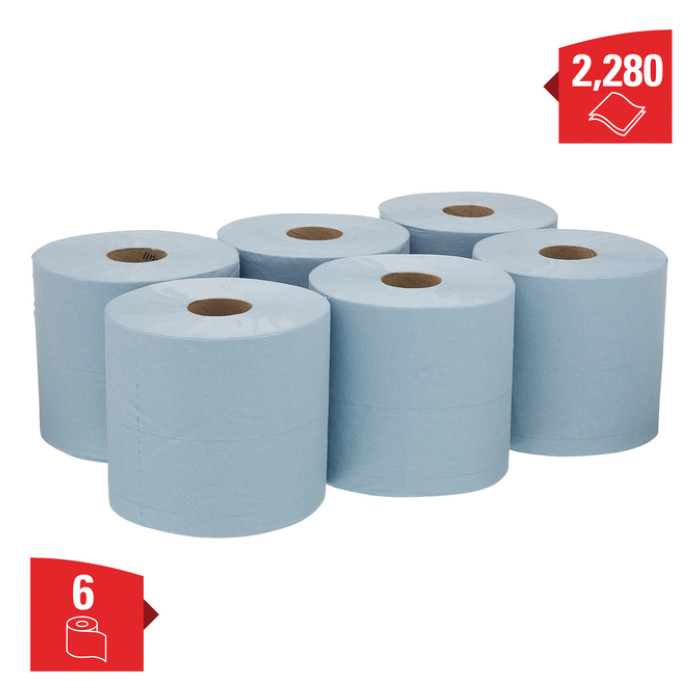 Poetspapier WypAll L20 2-laags 336 vel blauw 7302