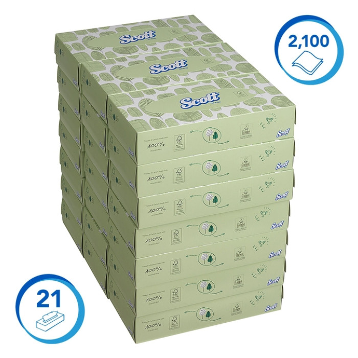 Facial tissues Scott 2-laags 100 vel wit 8837