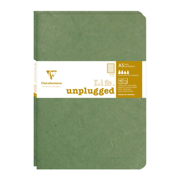 Schrift Clairefontaine A5 lijn 96 pagina's 90gr groen seal à 2 stuks