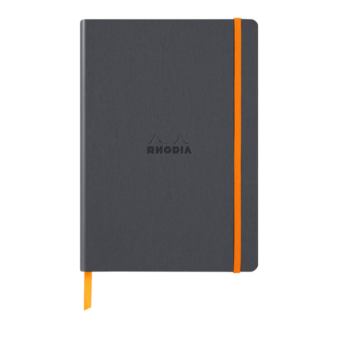Notitieboek Rhodia A5 lijn 80 vel 90gr titanium