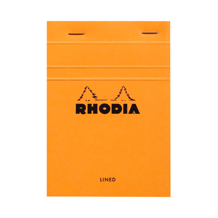 Schrijfblok Rhodia A6 lijn 80 vel 80gr oranje