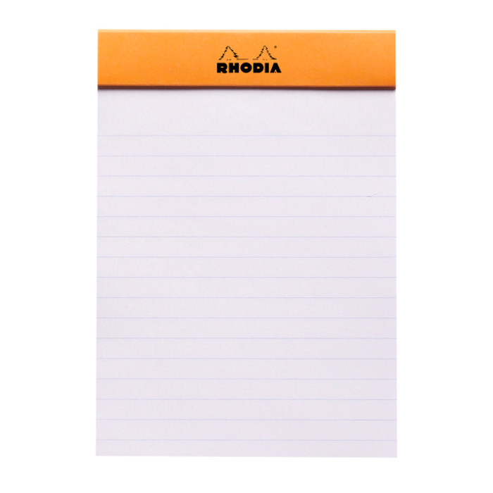 Schrijfblok Rhodia A6 lijn 80 vel 80gr oranje