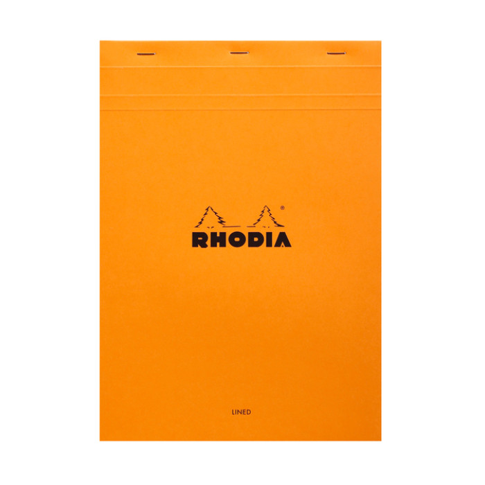 Schrijfblok Rhodia A4 lijn 80 vel 80gr oranje