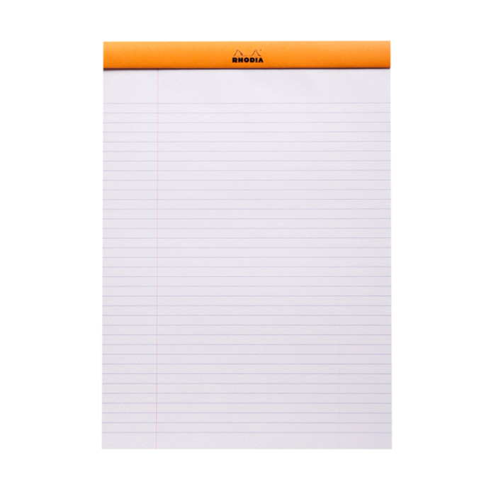 Schrijfblok Rhodia A4 lijn 80 vel 80gr oranje
