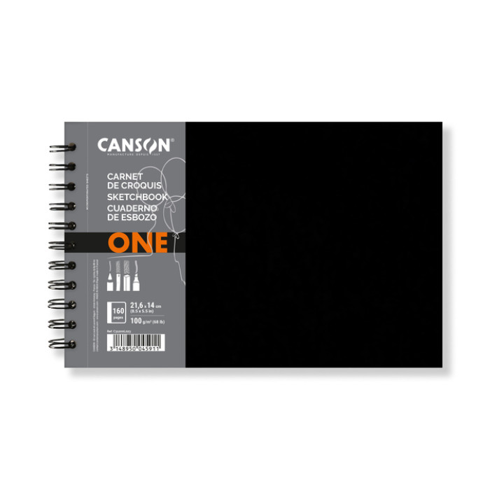 Schetsboek Canson Art Book One spiraalgebonden 160vel 100gr 216x140mm wit