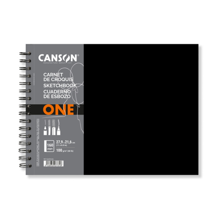 Schetsboek Canson Art Book One spiraalgebonden 160vel 100gr 279x216mm wit