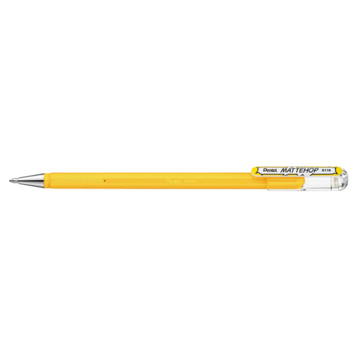 Gelschrijver Pentel K110 Mattehop medium geel