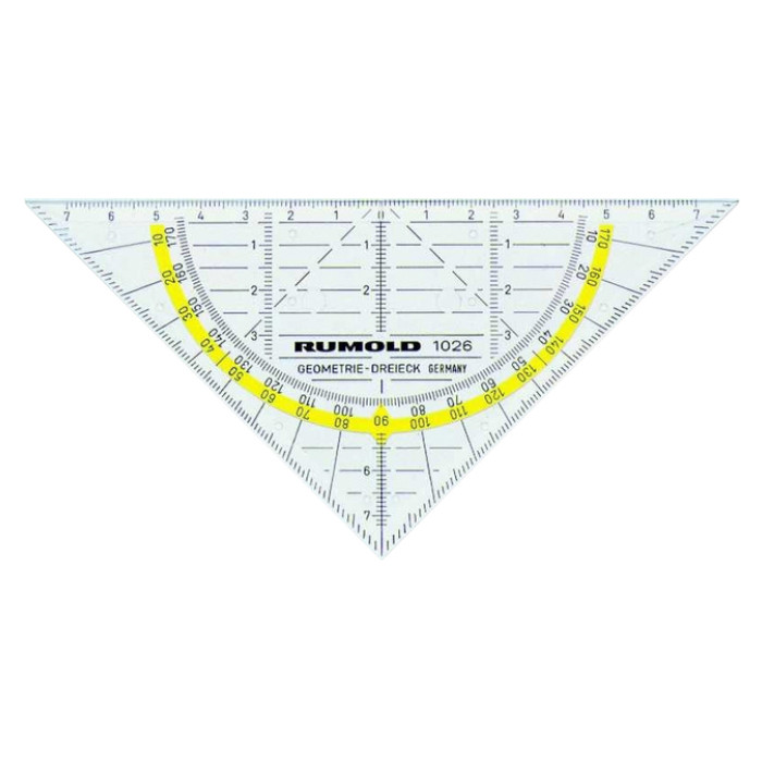 Geodriehoek Rumold 1026 160mm transparant