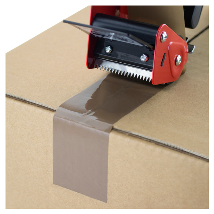 Verpakkingstape dispenser Rapesco Germ-Savvy 960 antibacterieel met bruine tape zwart