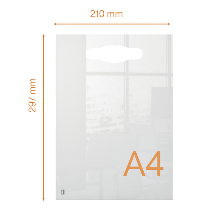 Notitiebord Nobo transparant acryl met handgreep A4