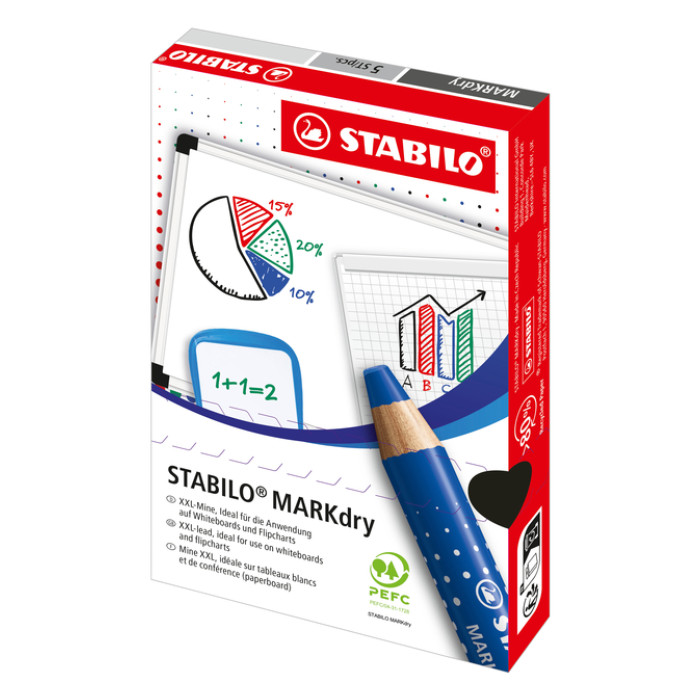 Whiteboardpotlood STABILO MARKdry 648/46 zwart