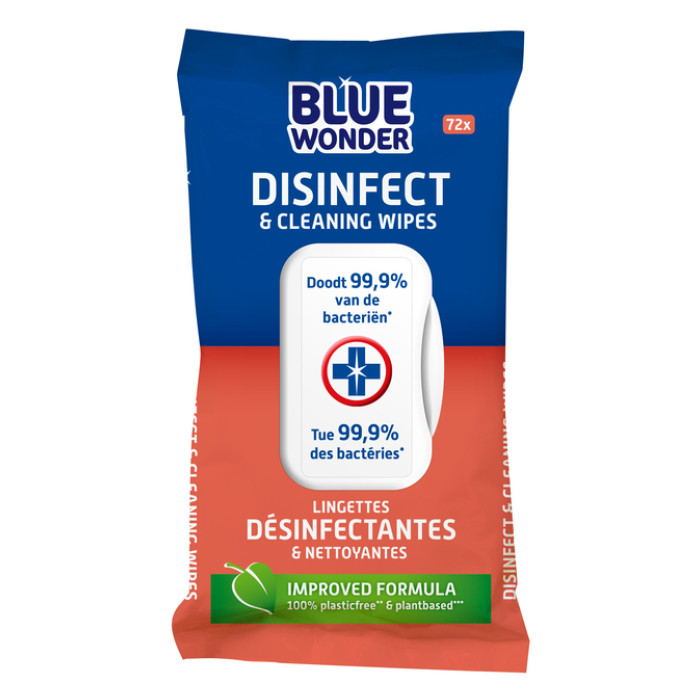 Desinfectiereinigerdoekjes Blue Wonder 72stuks