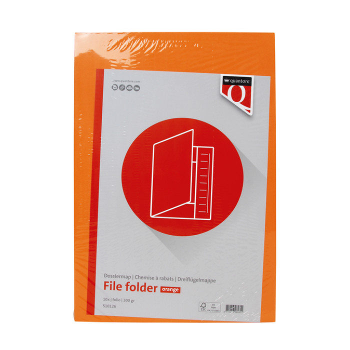 Dossiermap Quantore folio 300gr oranje