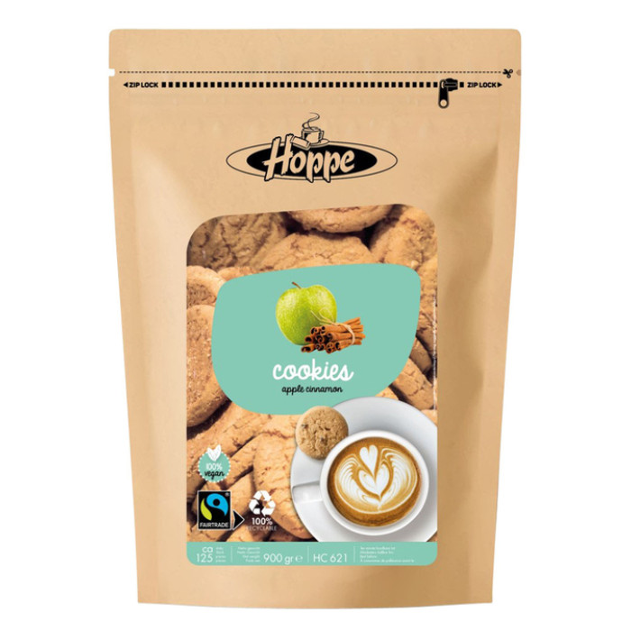 Koekjes Hoppe Cookies fairtrade appel kaneel circa 125stuks