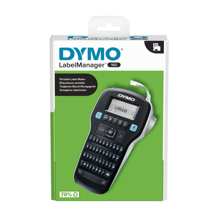 Labelprinter Dymo LabelManager 160 draagbaar azerty 12mm zwart