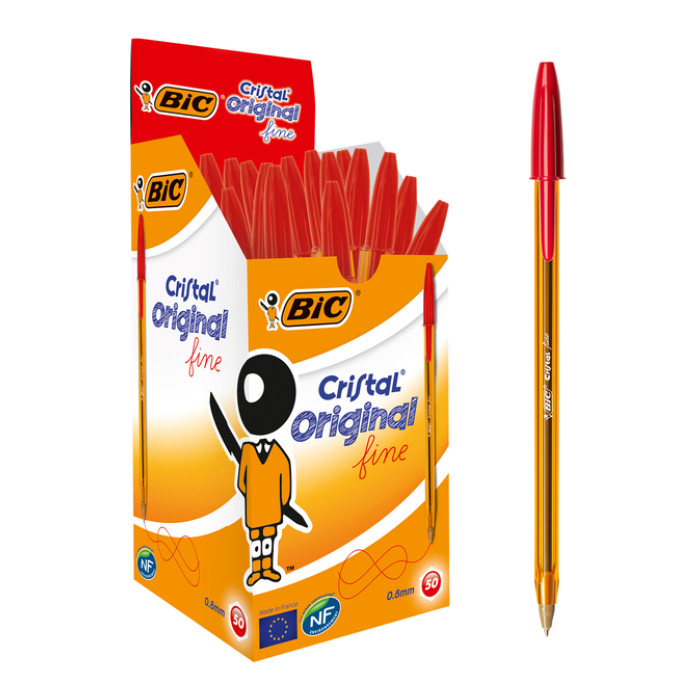 Balpen Bic Cristal fijn rood