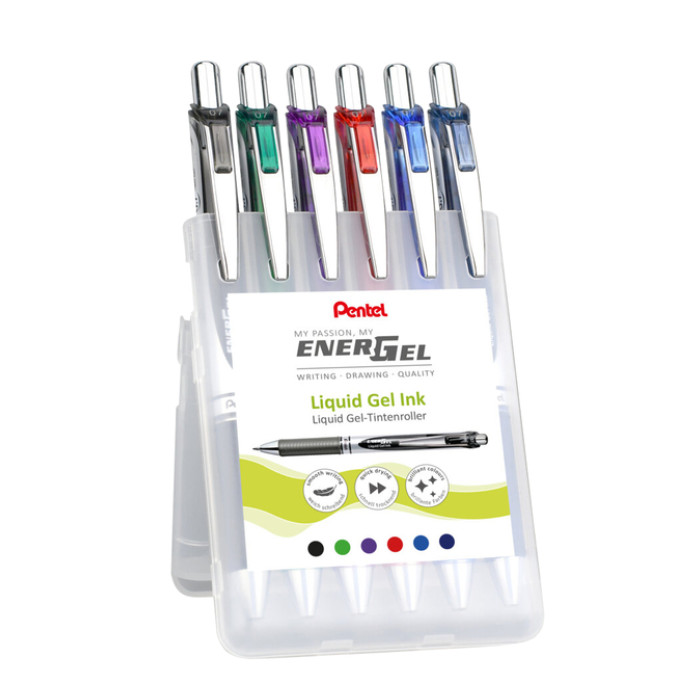 Gelschrijver Pentel BL77 Energel medium assorti 6 stuks