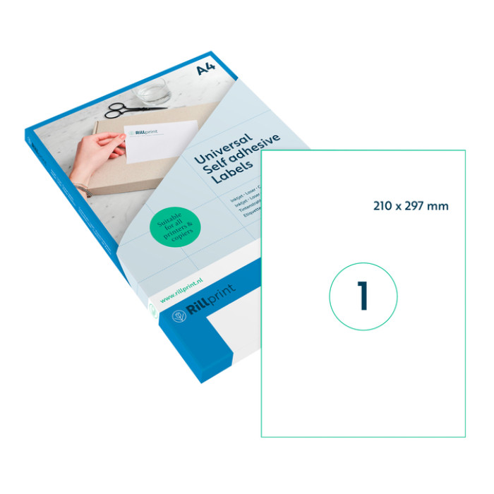 Etiket Rillprint 210x297mm mat transparant 25 etiketten