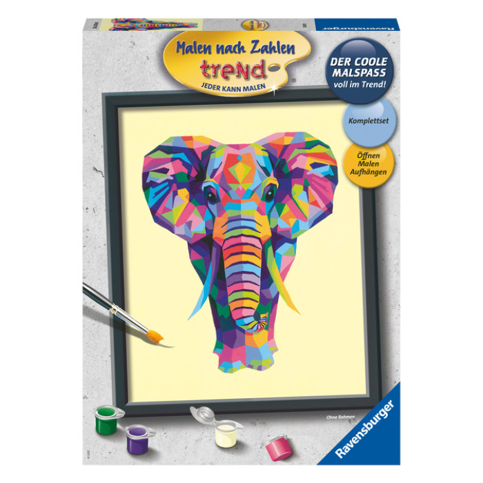 Schilderen op nummer Ravensburger Bonte olifant