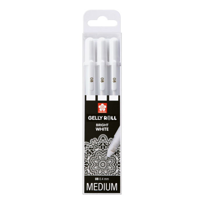 Gelschrijver Sakura Gelly Roll Classic 08 set à 3 stuks wit