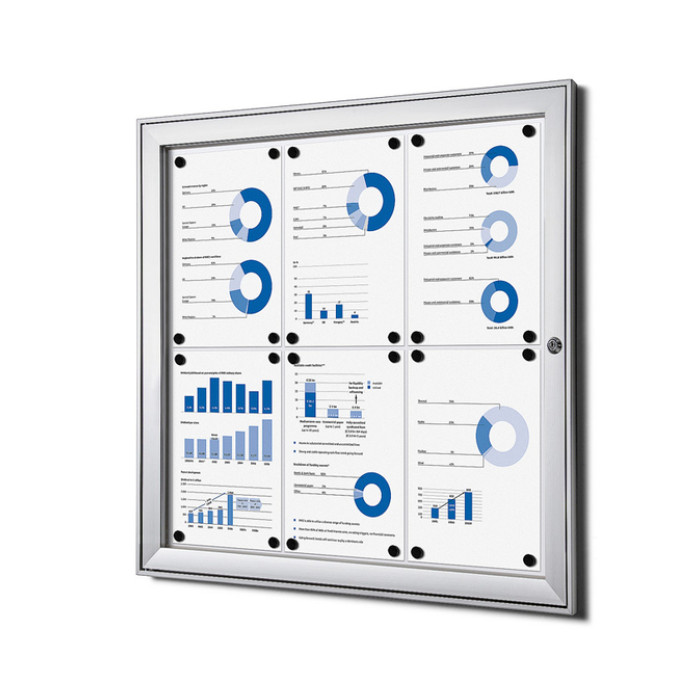 Vitrinebord Quantore luxe 6x A4 zilver
